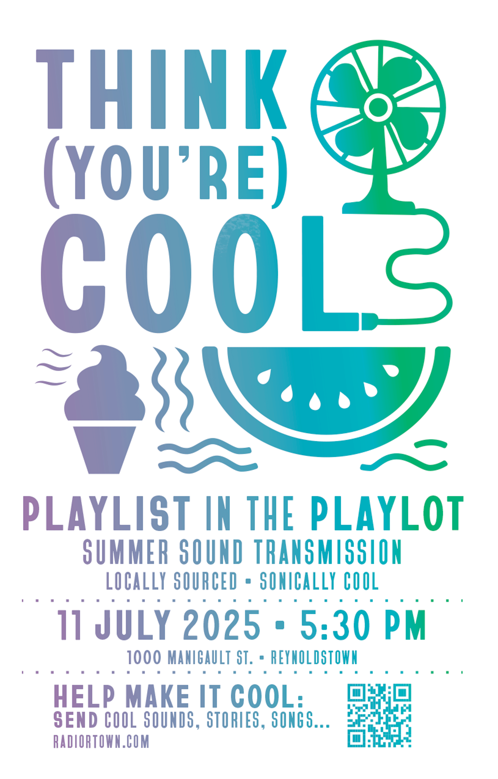 FlyerBlueSolo Radio Rtown - July 11 - Playlist in the Playlot flyer/poster
